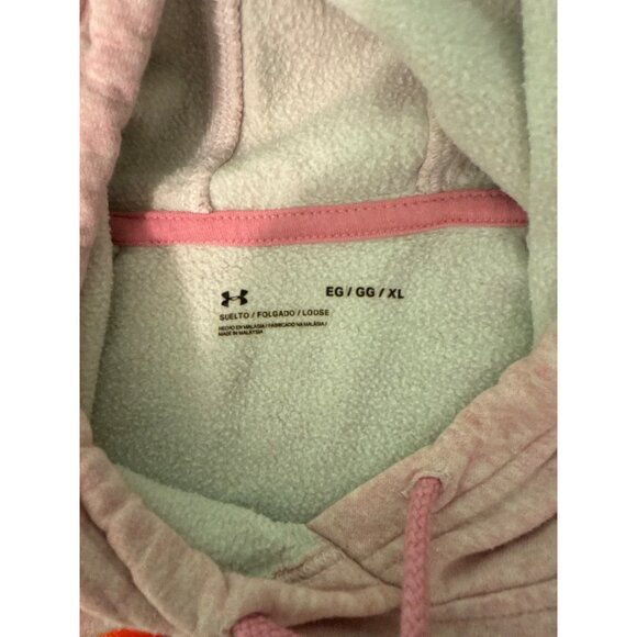 Under Armour Womens Pink Hoodie XL Loose Fit Long Sleeve Sweatshirt With Kangaro - Picture 6 of 6